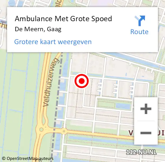 Locatie op kaart van de 112 melding: Ambulance Met Grote Spoed Naar De Meern, Gaag op 24 september 2017 05:57