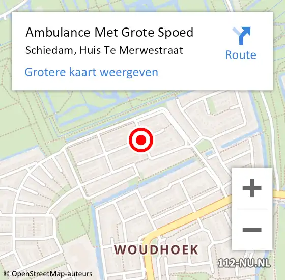 Locatie op kaart van de 112 melding: Ambulance Met Grote Spoed Naar Schiedam, Huis Te Merwestraat op 24 september 2017 06:35