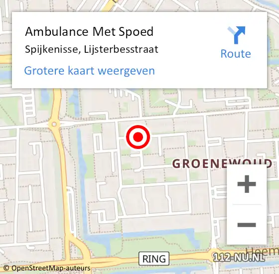Locatie op kaart van de 112 melding: Ambulance Met Spoed Naar Spijkenisse, Lijsterbesstraat op 24 september 2017 06:37