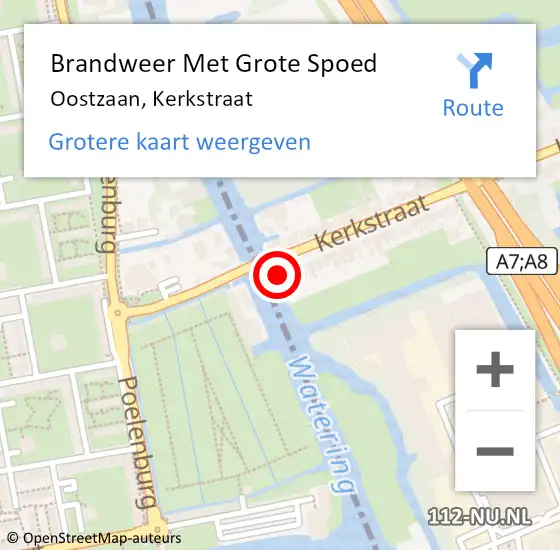 Locatie op kaart van de 112 melding: Brandweer Met Grote Spoed Naar Oostzaan, Kerkstraat op 24 september 2017 07:16