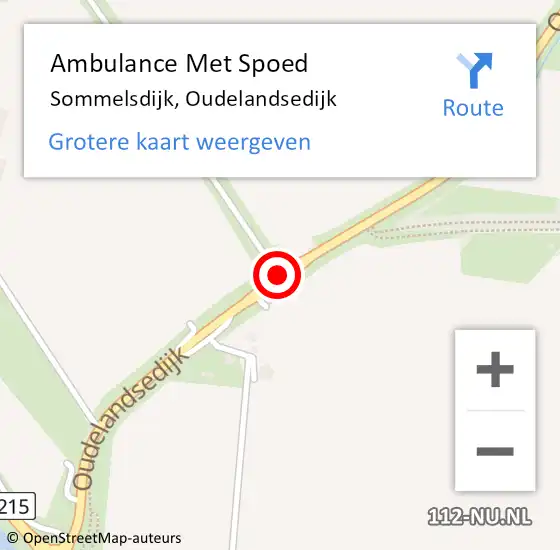 Locatie op kaart van de 112 melding: Ambulance Met Spoed Naar Sommelsdijk, Oudelandsedijk op 26 september 2017 21:05