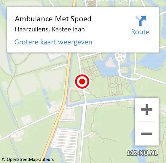 Locatie op kaart van de 112 melding: Ambulance Met Spoed Naar Haarzuilens, Kasteellaan op 27 september 2017 05:41