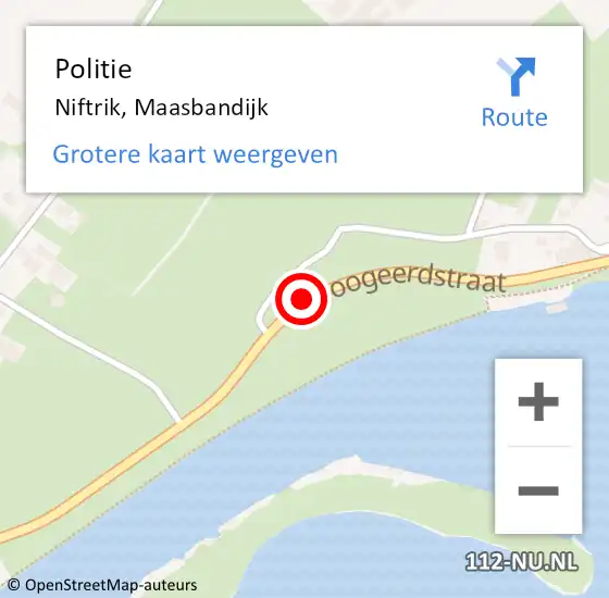 Locatie op kaart van de 112 melding: Politie Niftrik, Maasbandijk op 27 september 2017 10:19