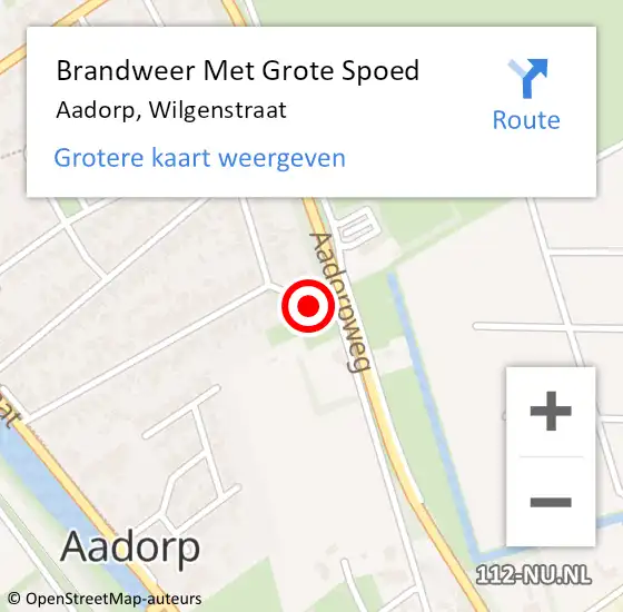 Locatie op kaart van de 112 melding: Brandweer Met Grote Spoed Naar Aadorp, Wilgenstraat op 27 september 2017 21:24