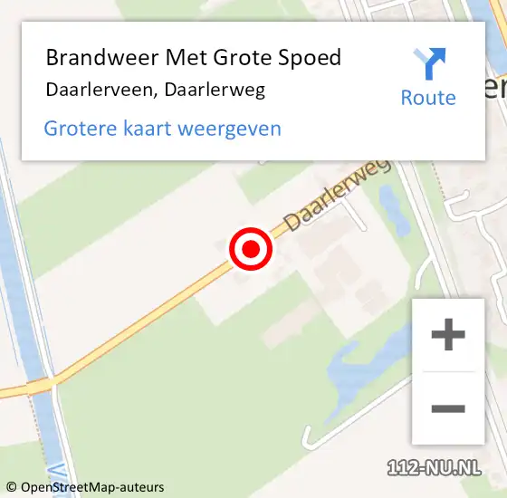 Locatie op kaart van de 112 melding: Brandweer Met Grote Spoed Naar Daarlerveen, Daarlerweg op 27 september 2017 21:45