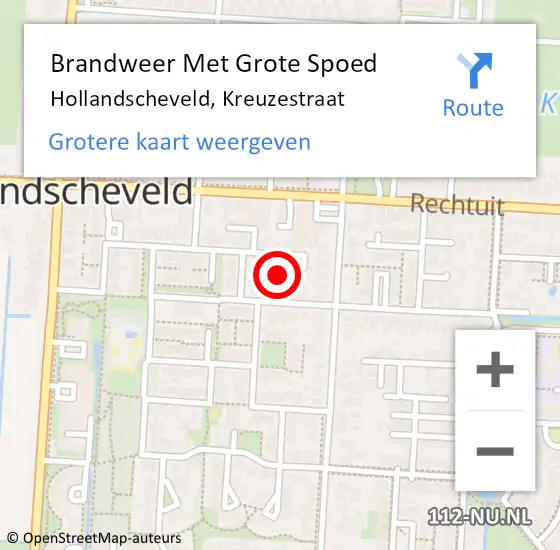 Locatie op kaart van de 112 melding: Brandweer Met Grote Spoed Naar Hollandscheveld, Kreuzestraat op 28 september 2017 06:44