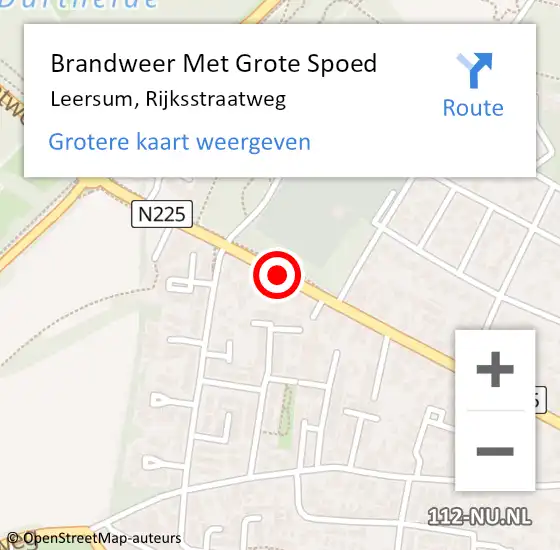 Locatie op kaart van de 112 melding: Brandweer Met Grote Spoed Naar Leersum, Rijksstraatweg op 29 september 2017 17:49