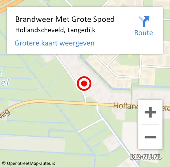 Locatie op kaart van de 112 melding: Brandweer Met Grote Spoed Naar Hollandscheveld, Langedijk op 29 september 2017 19:49