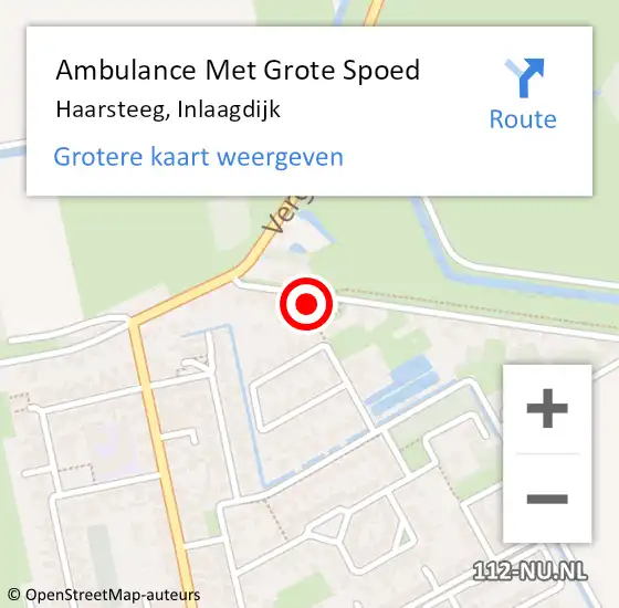 Locatie op kaart van de 112 melding: Ambulance Met Grote Spoed Naar Haarsteeg, Inlaagdijk op 30 september 2017 13:51