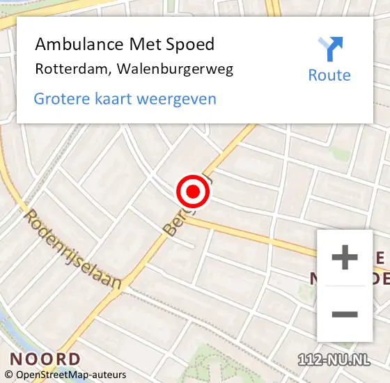 Locatie op kaart van de 112 melding: Ambulance Met Spoed Naar Rotterdam, Bergweg op 30 september 2017 15:22