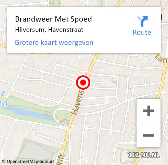 Locatie op kaart van de 112 melding: Brandweer Met Spoed Naar Hilversum, Havenstraat op 30 september 2017 21:21