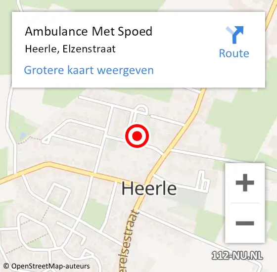 Locatie op kaart van de 112 melding: Ambulance Met Spoed Naar Heerle, Elzenstraat op 30 september 2017 23:29