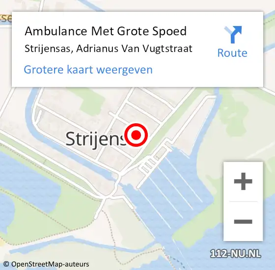 Locatie op kaart van de 112 melding: Ambulance Met Grote Spoed Naar Strijensas, Adrianus Van Vugtstraat op 1 oktober 2017 18:25