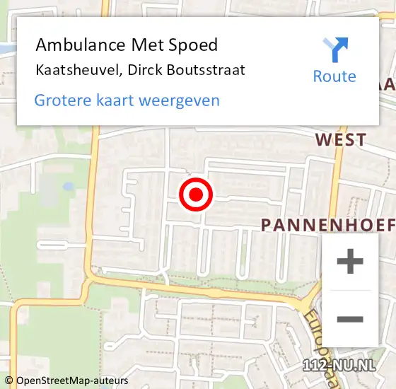 Locatie op kaart van de 112 melding: Ambulance Met Spoed Naar Kaatsheuvel, Dirck Boutsstraat op 1 oktober 2017 21:46