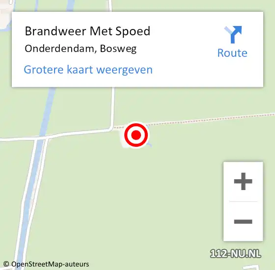 Locatie op kaart van de 112 melding: Brandweer Met Spoed Naar Onderdendam, Bosweg op 2 oktober 2017 11:43