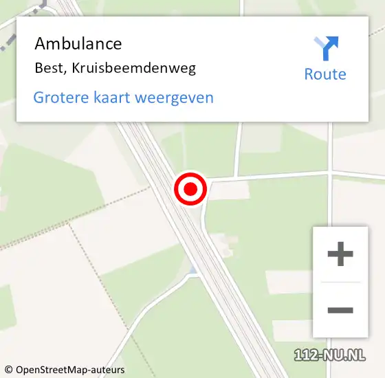 Locatie op kaart van de 112 melding: Ambulance Best, Kruisbeemdenweg op 2 oktober 2017 12:43