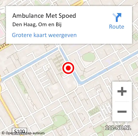 Locatie op kaart van de 112 melding: Ambulance Met Spoed Naar Den Haag, Om en Bij op 2 oktober 2017 18:19