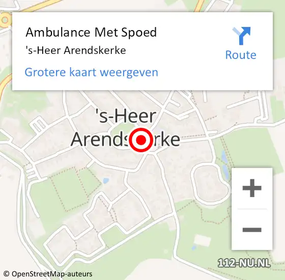 Locatie op kaart van de 112 melding: Ambulance Met Spoed Naar 's-Heer Arendskerke op 3 oktober 2017 10:29
