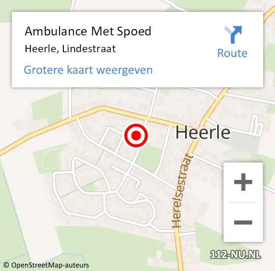 Locatie op kaart van de 112 melding: Ambulance Met Spoed Naar Heerle, Lindestraat op 3 oktober 2017 10:39