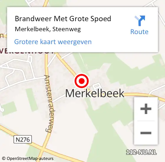 Locatie op kaart van de 112 melding: Brandweer Met Grote Spoed Naar Merkelbeek, Steenweg op 3 oktober 2017 15:45