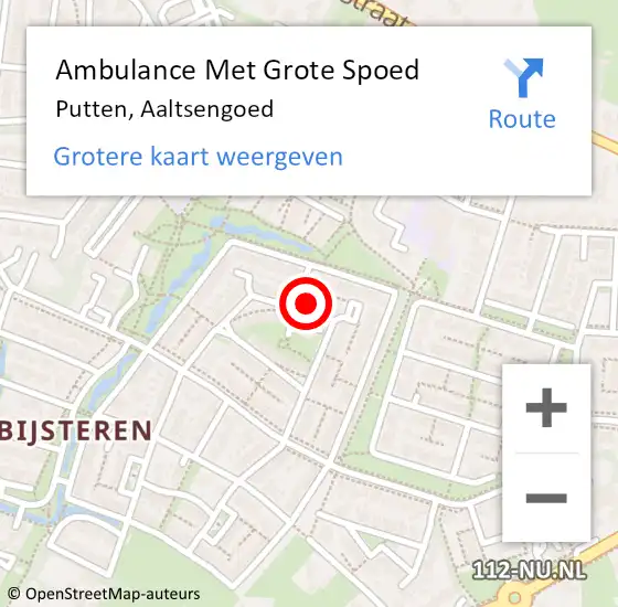 Locatie op kaart van de 112 melding: Ambulance Met Grote Spoed Naar Putten, Aaltsengoed op 3 oktober 2017 19:07