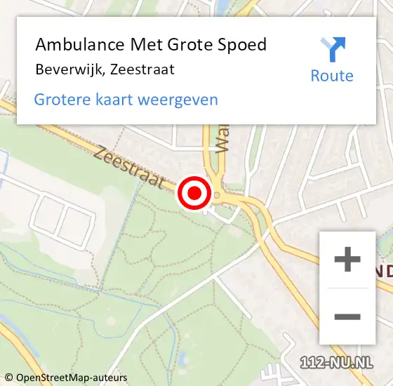 Locatie op kaart van de 112 melding: Ambulance Met Grote Spoed Naar Beverwijk, Zeestraat op 4 oktober 2017 15:24