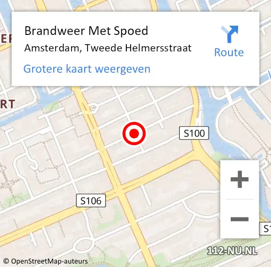Locatie op kaart van de 112 melding: Brandweer Met Spoed Naar Amsterdam, Tweede Helmersstraat op 5 oktober 2017 00:37