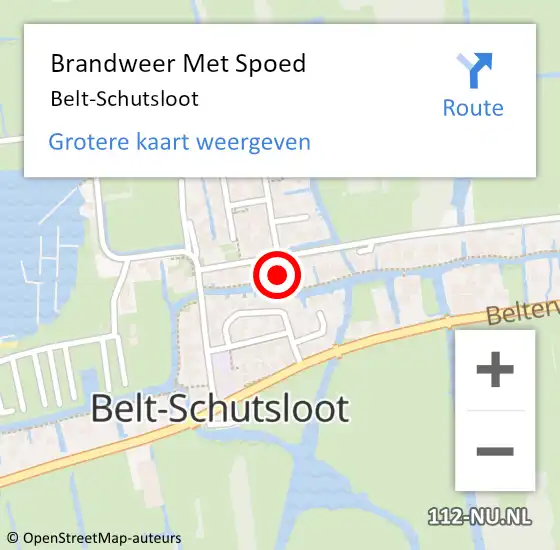 Locatie op kaart van de 112 melding: Brandweer Met Spoed Naar Belt-Schutsloot op 5 oktober 2017 11:29