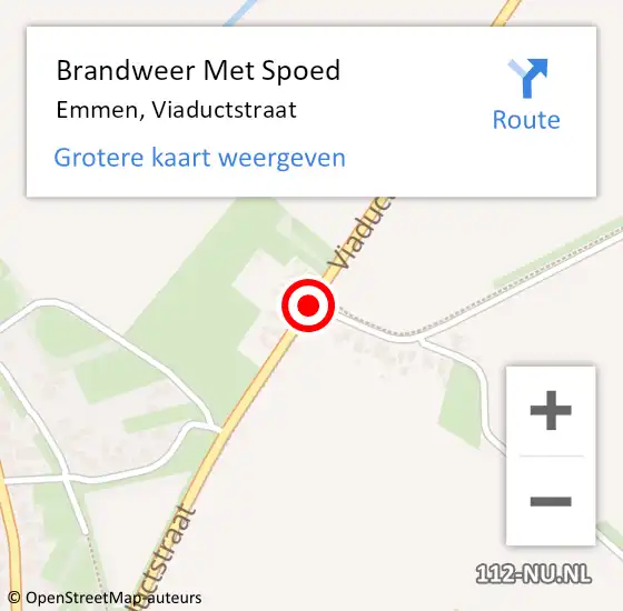 Locatie op kaart van de 112 melding: Brandweer Met Spoed Naar Emmen, Viaductstraat op 5 oktober 2017 12:03