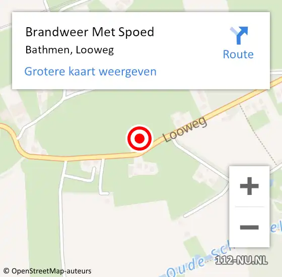 Locatie op kaart van de 112 melding: Brandweer Met Spoed Naar Bathmen, Looweg op 5 oktober 2017 12:21