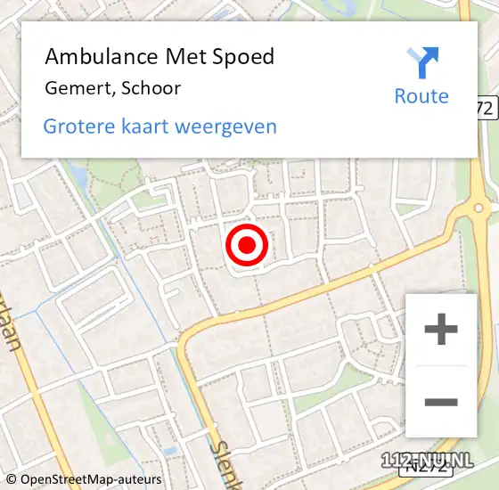 Locatie op kaart van de 112 melding: Ambulance Met Spoed Naar Gemert, Schoor op 5 oktober 2017 18:08