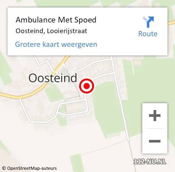 Locatie op kaart van de 112 melding: Ambulance Met Spoed Naar Oosteind, Looierijstraat op 5 oktober 2017 20:27