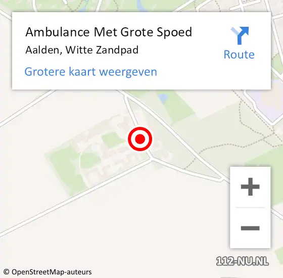 Locatie op kaart van de 112 melding: Ambulance Met Grote Spoed Naar Aalden, Witte Zandpad op 5 oktober 2017 23:01