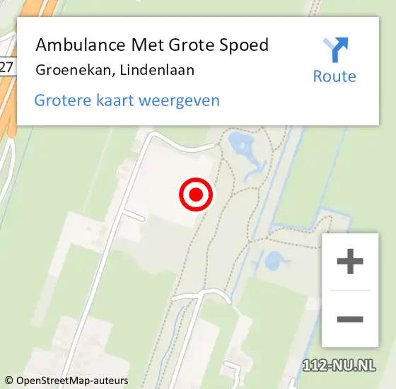 Locatie op kaart van de 112 melding: Ambulance Met Grote Spoed Naar Groenekan, Lindenlaan op 6 oktober 2017 18:53