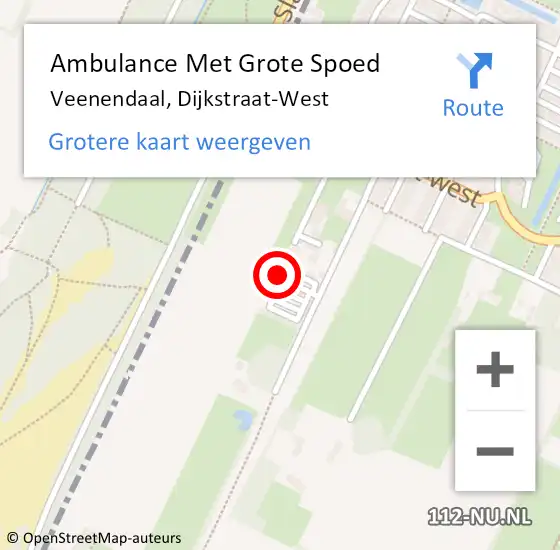 Locatie op kaart van de 112 melding: Ambulance Met Grote Spoed Naar Veenendaal, Dijkstraat-West op 6 oktober 2017 19:49