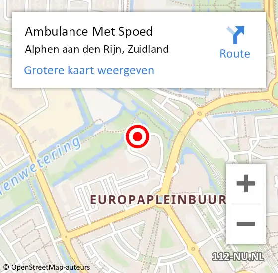 Locatie op kaart van de 112 melding: Ambulance Met Spoed Naar Alphen aan den Rijn, Zuidland op 7 oktober 2017 09:51