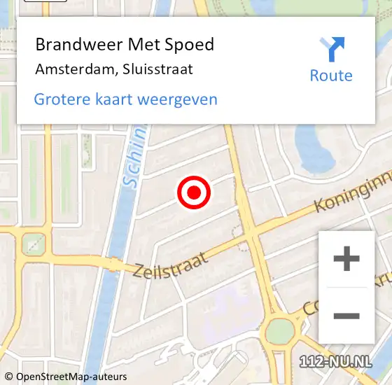 Locatie op kaart van de 112 melding: Brandweer Met Spoed Naar Amsterdam, Sluisstraat op 7 oktober 2017 17:45
