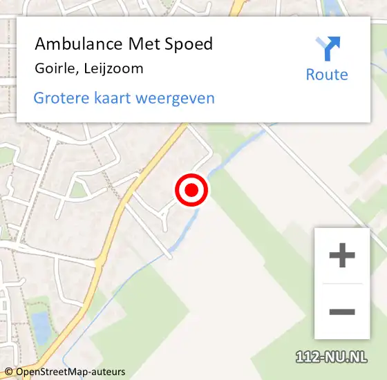 Locatie op kaart van de 112 melding: Ambulance Met Spoed Naar Goirle, Leijzoom op 8 oktober 2017 13:11