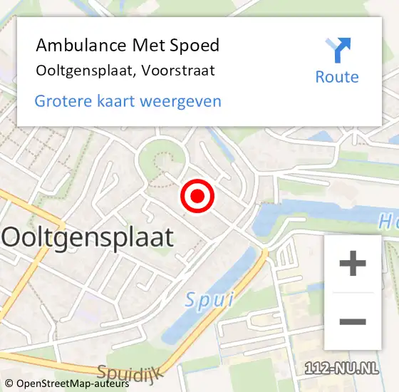 Locatie op kaart van de 112 melding: Ambulance Met Spoed Naar Ooltgensplaat, Voorstraat op 8 oktober 2017 14:19