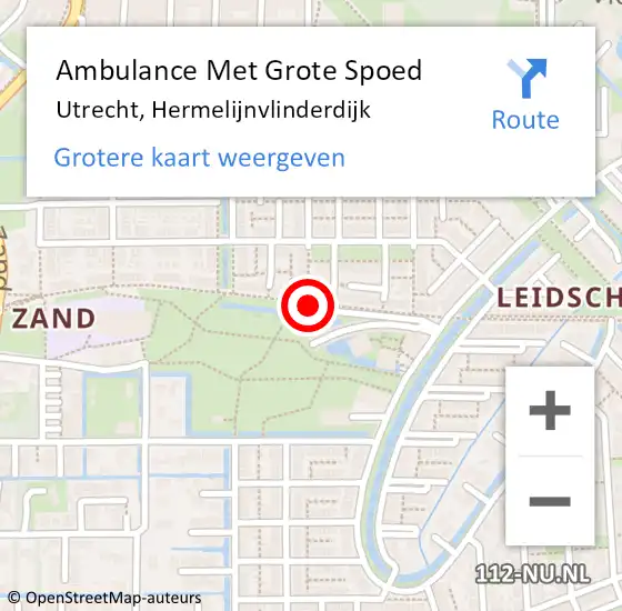 Locatie op kaart van de 112 melding: Ambulance Met Grote Spoed Naar Utrecht, Hermelijnvlinderdijk op 8 oktober 2017 19:19