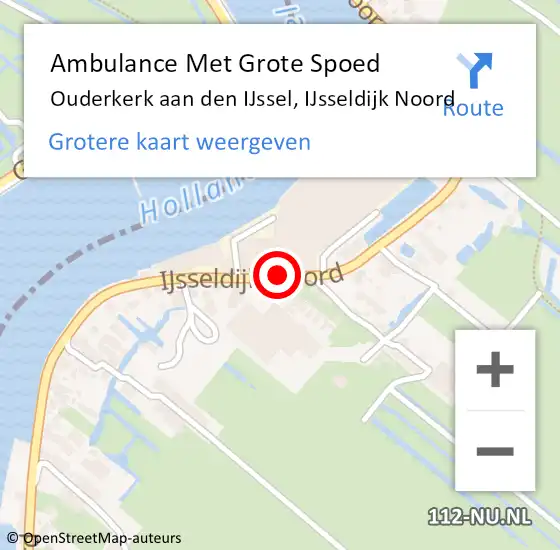 Locatie op kaart van de 112 melding: Ambulance Met Grote Spoed Naar Ouderkerk aan den IJssel, IJsseldijk Noord op 9 oktober 2017 11:36