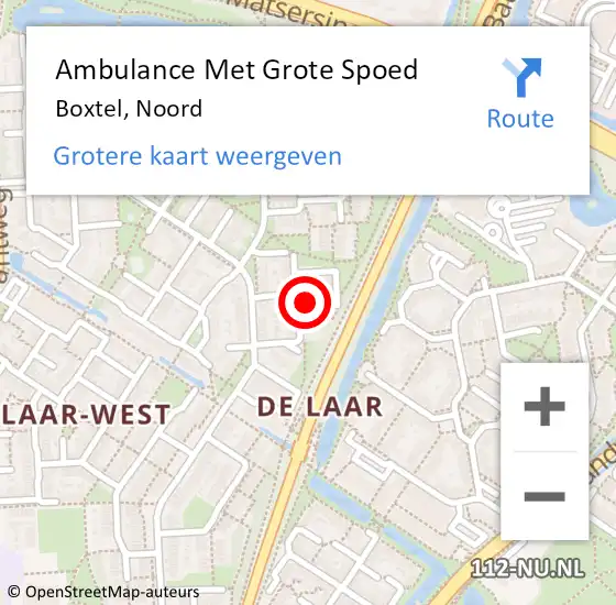 Locatie op kaart van de 112 melding: Ambulance Met Grote Spoed Naar Boxtel, Noord op 9 oktober 2017 14:37