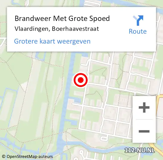 Locatie op kaart van de 112 melding: Brandweer Met Grote Spoed Naar Vlaardingen, Boerhaavestraat op 9 oktober 2017 15:11