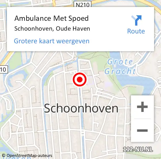 Locatie op kaart van de 112 melding: Ambulance Met Spoed Naar Schoonhoven, Oude Haven op 9 oktober 2017 16:57