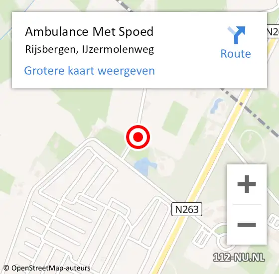 Locatie op kaart van de 112 melding: Ambulance Met Spoed Naar Rijsbergen, IJzermolenweg op 9 oktober 2017 18:00