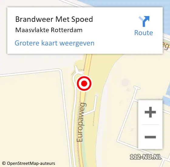 Locatie op kaart van de 112 melding: Brandweer Met Spoed Naar Maasvlakte Rotterdam op 9 oktober 2017 18:12