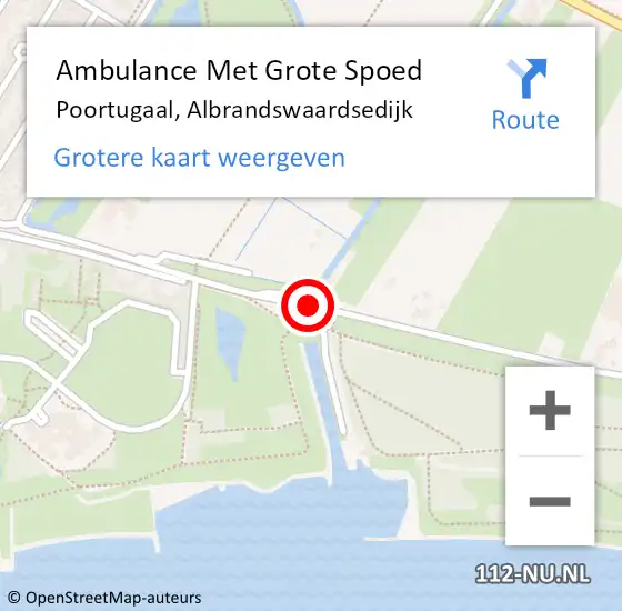 Locatie op kaart van de 112 melding: Ambulance Met Grote Spoed Naar Poortugaal, Albrandswaardsedijk op 9 oktober 2017 22:29