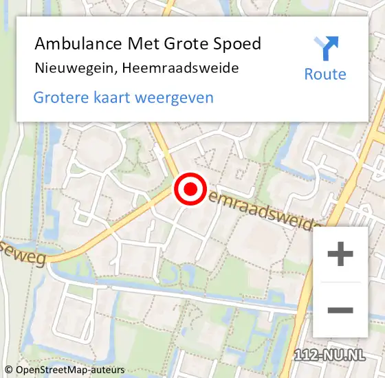 Locatie op kaart van de 112 melding: Ambulance Met Grote Spoed Naar Nieuwegein, Heemraadsweide op 10 oktober 2017 15:26