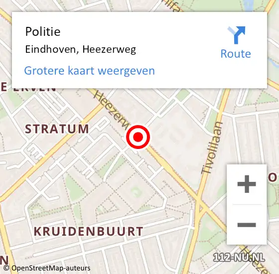 Locatie op kaart van de 112 melding: Politie Eindhoven, Heezerweg op 10 oktober 2017 16:32