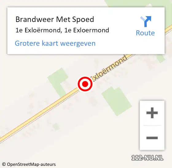 Locatie op kaart van de 112 melding: Brandweer Met Spoed Naar 1e Exloërmond, Exloermond op 10 oktober 2017 16:59